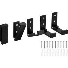 Pasking Pack of 10 Foldable Wall Hooks - Black Folding Hooks Clothes Hooks Saliekamie saliekamie sienas āķi Saliekamie saliekamie skapja āķi Garderobes Heavy Duty Hook for Towels Coat Hats Headphones Bags Virtuves piederumi