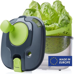 Berrax® Salatschleuder groß mit Deckel & Kurbelantrieb - Salatschleudern BPA-frei mit 4.2 Liter Fassungsvermögen - Küchenhelfer Salattrockner zum Waschen und Trocknen von Salat, Gemüse, Obst