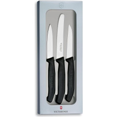 Victorinox, Swiss Classic, Profi Gemüsemesser-Set, 3-teilig, gerader Schliff, , Robuster Kunststoffgriff, schwarz