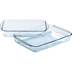 Pyrex® - Essentials taisnstūra stikla lazanjas šķīvji, 35 x 23 cm, 40 x 27 cm, 2 gab. komplekts