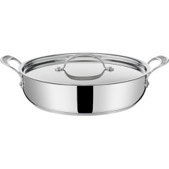 Tefal E30690 Jamie Oliver Cook's Classic Serving Pan 30 cm | Nesadalāms pārklājums | Drošs | Termiskais signāls | Kniedēts silikona rokturis | Piemērots indukcijas plītīm | Drošs krāsnī | Nerūsējošais tērauds