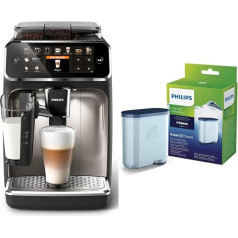Philips 5400 sērijas EP5447/90 pilnībā automātiskais kafijas automāts, 12 kafijas pagatavošanas veidi, matēti melns/hromēts arēnā & Philips Kalk CA6903/10 Aqua Clean ūdens filtrs pilnībā automātiskajam kafijas automātiskajam kafijas automā