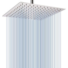 30 cm Large Rain Shower - Voolan Square High Pressure Shower Head Made of 304 Stainless Steel - Comfortable Shower Experience Even at Low Water Pressure - Can be Installed on the Wall or Ceiling