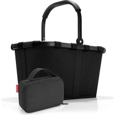 Carry Bag BK, Thermocase OY, SBKOY Shopping Basket with Small Cool Bag Set, Frame Black + Black