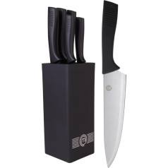 MasterChef nažu komplekts ar nazi, kūkas nažu komplekts ar Santoku nazi, maizes nazi, pavāra nazi, dārzeņu nazi un universālo nazi, nerūsējošais tērauds, ass, 5 gabali, mīksti rokturi, Soft Touch rokturi