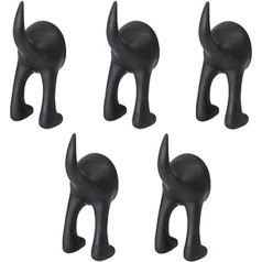 IKEA BASTIS 404.484.37 Dog Tail Hooks Synthetic Rubber Black with the Hook Transform an Used Space into a Convenient Storage Space (Pack of 5)