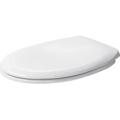 Duravit 0064290000 Toilet Seat with Soft Close Hinges Stainless Steel White