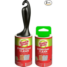 Scotch-Brite Everyday Clean Lint rullītis + Everyday Clean rezerves rullītis, 56 lapiņas, 2 gab. iepakojumā