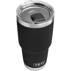 Yeti Rambler nerūsējošā tērauda vakuumizolācijas tumbleris 30oz ar magnētisko bīdāmo vāku oz Nerūsējošā tērauda vakuumizolācijas tumbleris ar MagSlider vāku, melns, 1 gab.