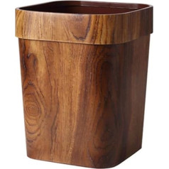 LIFKOME Imitation Wood Trash Can Rustic Trash Can Trash Can Trash Can for Bathroom Bedroom Kitchen Home Office (L Size 14L)