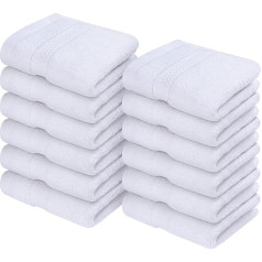 Utopia Towels - 12er Pack Seiftücher mit Aufhängeschlaufen 30x30 cm, aus 100% Baumwolle weiche und drošfähige Waschlappen für die Gesichtsreinigung (Weiß)