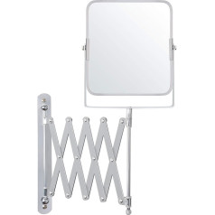 Belle Vous Chrome kosmētikas spogulis ar sienas stiprinājumu Izvelkamais 360º 3x palielinājums 15,5 x 18,5 cm Divpusējs teleskopiskais kosmētikas spogulis Nerūsējošā tērauda vannas istabas kosmētikas spogulis grima un skūšanās vajadzībām