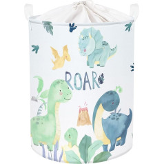 Clastyle Cute Dinosaur Kids veļas mazgājamās veļas grozs zēniem meitenēm Ūdensizturīgs rotaļlietu apģērbu glabāšanas kubs bērnistabai (36 x 45 cm, akvareļkrāsains dinozaurs)