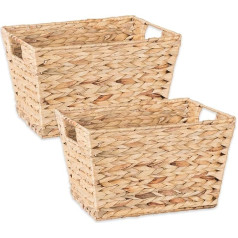 DII Z02006 Natural Water Hyacinth Storage Basket with Handles