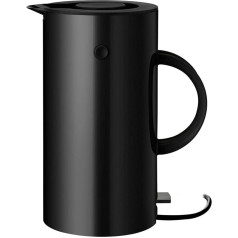 Stelton Wasserkocher EM77 - Elektrischer Kocher, Wasserkessel, Teekanne - Schnell kochend, niedriger Energieverbrauch, entnehmbarer Kalkfilter, Sicherheitsschalter - 1,5 litra, Schwarz, EU-Stecker