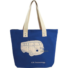 BRISA VW Collection - Volkswagen Casual Canvas Bag, Shopping Bag, Beach Bag (Robust, VW T1 Bulli Bus Design)