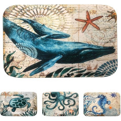 Adalex Global 40x60cm vannas istabas paklājs Memory Foam Bath Mat Neslīdošs virtuves vannas istabas paklājs dušai Tualetes paklājs Room Decor (Whale)