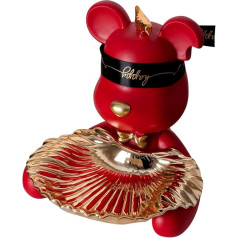 Hanbosym ieejas galda atslēgu turētājs Snack Tray Jewelry Holder Cute Ninjia Bear Dekoratīvs uzglabāšanas komplekts birojam guļamistabai un viesistabai (sarkans)