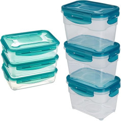 Amazon Basics - Airtight Food Storage Containers Set, 3 Piece Set (3 x 1.2L) & Airtight Food Storage Containers Set, 3 x 1.0 Litre