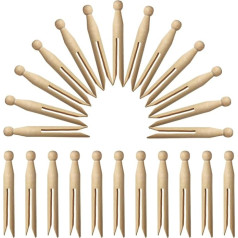 Heavy Duty Wooden Clothes Line Pegs - 24 Pieces Traditional Wooden Clothes Pegs for Clothesline, Strong Clothes Pegs, Great for Crafts, DIY Clothes Pins