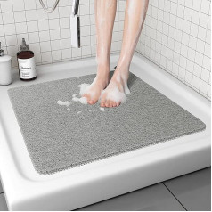 Dušas paklājs Neslīdošs mazgājams 53 x 53 cm Anti-Mould Quick Drying Lufas masāža Soft Comfort dušas paklāji Vannas paklājs ar drenāžu PVC Lufas vannas paklājs mitrām telpām