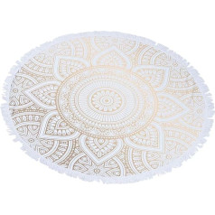 Wakauto Mandala Tapestry Round Beach Blanket Tassel Throw Tapestry Mat Mikrošķiedras vannas dvieļi Foto fona audums vannas istabai Jūra