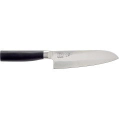 KAI Tim Mälzer Kamagata Santoku 16,5 cm asmens garums - Nerūsējošais 4116 kaltais nerūsējošais tērauds - 56 (±1) HRC - Pulēts POM rokturis - Japāņu virtuves nazis - Ražots Japānā