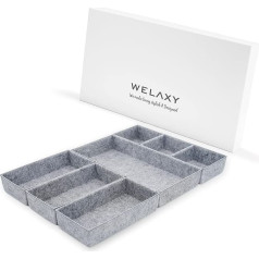 Welaxy Deluxe Drawer Organiser, Multipurpose Storage Box for Office, Home, Kitchen, Bedroom, Bathroom, Bedside Stand, Holder, Luxury Gifts, 7 Pieces