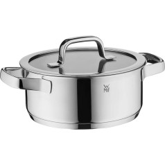 WMF Compact Cuisine katls 24 cm stikla vāks Tvaicēšanas katls 4,1 litra pulēta Kromargana nerūsējošā tērauda iekšējais zvīņojums Saliekams katls ar indukciju bez pārklājuma