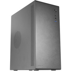 Tacens ORUMX, Micro-ATX Mini-Tower Slim korpuss, īpaši kompakts, tērauda rāmis, 80 mm ventilators, melns