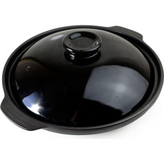 Kastrolis Māla žāvēšanas katls Karstumizturīgs Premium Saucepan Keramikas bļoda ar vāku Zupas terīne Melns (DR20 Black)