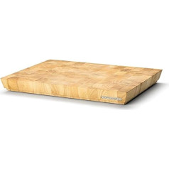 Continenta Profi Hackblock aus hochwertigem Gummibaum Stirnholz, massive Holzwürfel einzeln verleimt, Profi Qualität Schneidebrett, 48 x 36 x 7,3 cm