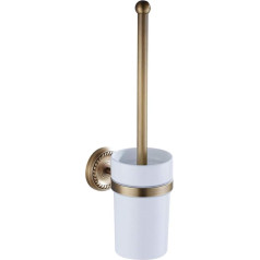 Doitool F6706 Antique Brass Copper European Style Carving Toilet Brush Cup Holder (Antique Twist - tualetes suka)