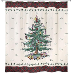 Avanti Linens Tartan Spode Christmas Tree Collection Tartan Pattern, Multi-Colour, dušas aizkars