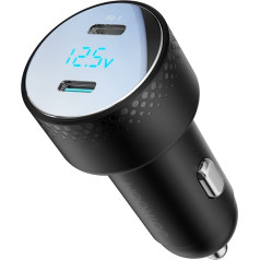 Joyroom JR-CCD02 car charger 2x USB-C | 70W | LED | black