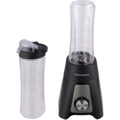 Progress EK5883PVDE Compact Blender - Electric Smoothie Maker, 600ml Capacity, 2 Speed Levels with Pulse Function, Includes 2 Portable Sports Bottles, Easy Drink Lid, 400W