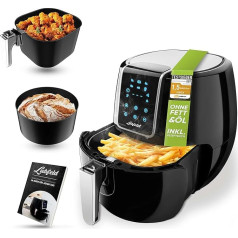 Liebfeld - Hot Air Fryer Set [1800 W] Test Winner With 5.3 L Volume Including Bread Basket, Airfryer XXL without Fat and Oil, Hot Air Fryer (XXL)