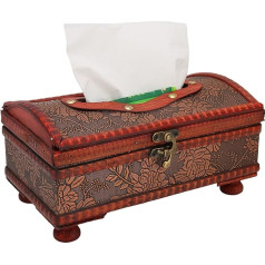 FILFEEL Tissue Paper Box, Retro Wood Beautiful Decorative Towel Napkin Storage Box for Decorative Holder/Organizer for Bathroom Vanity Worktop