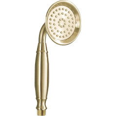 Victorian Brass Shower Head Brass Hand Shower Rain Shower Phone Shape Design Rain Shower Head Bath Sprayer Brushed Gold - GETSHOWERSET