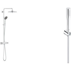 GROHE Vitalio Joy 260 27459000 Shower System with Thermostatic Mixer and Vitalio Get Hand Shower (Water-Saving, 1 Jet Type, with Wall Shower Holder, Anti-Limescale System), Chrome