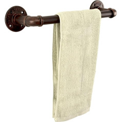 LINKPIPES Pipe Towel Bar Sienas rūpnieciskais dvieļu turētājs Rustic Heavy Duty Bathroom Hardware (12 collu, sarkanā bronza)