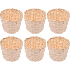 NUOBESTY 6 Pieces Mini Wicker Baskets Small Wicker Baskets Miniature Flower Basket Rattan Storage Baskets Container for Party Favors Crafts Decoration