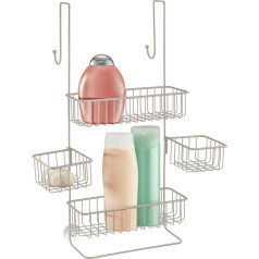 mDesign No Drilling Shower Caddy - dušas piederumu turētājs šampūnam, dušas želejai, mazgāšanas drānām u. c. - praktiska dušas piederumu uzglabāšana, izgatavots no nerūsējošā metāla.