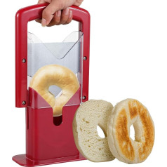 Bagelschneider aus Edelstahl, Bagelschneider, antihaftbeschichtete Klinge, Brot, Toastschneider, Mehrzweck-Muffinschneider für Bagel, Toast, Muffin, Obst und Gemüse, Generika (Gules)