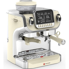 Mcilpoog TC520 Espresso kafijas automāts ar piena putotāju, pusautomātiskais kafijas automāts ar dzirnaviņu, viegli lietojams Espresso kafijas automāts ar 6 collu ekrānu, 15 bāru spiediena sūknis,