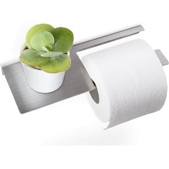 A.02.E Toilet Paper Holder with Shelf with Mounting Material Brushed Stainless Steel