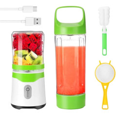 Портативный блендер, CHEERSONIC Smoothie Blender, персональный размер, с 2 BPA Free Travel Sports Bottles (350ml и 500ml), 250 Вт, 6 лезвий, 4000mAh, перезаряжаемый мини блендер для