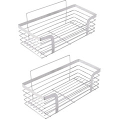 Ibergrif M34036A Duschablage ohne Bohren, 2 Stück Rostfreie Badezimmer Organizer, Badregal Edelstahl, Bad Edelstahl, Bad Eckregal, Badezimmermöbel, 2 Stück, Silber