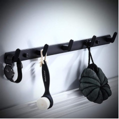 Qioni 13.78 x 1.77 x 1.3 Inch Wall Mounted Coat Hooks, Wall Holder Hooks, Hats, Towel, Bathroom Sponge Bags for Hanging Coats