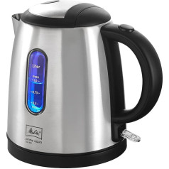 Melitta Prime Aqua Mini tējkanna, nerūsējošais tērauds, 1,0 l, 2200 W, ārējais ūdens līmeņa indikators, 1018-03